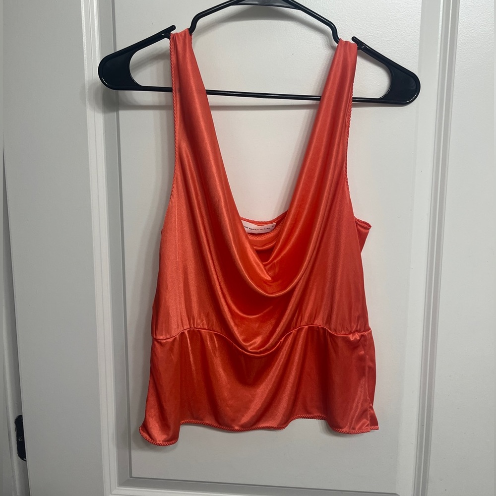 Vintage 1970s John Kloss for cira orange cowl neck top
